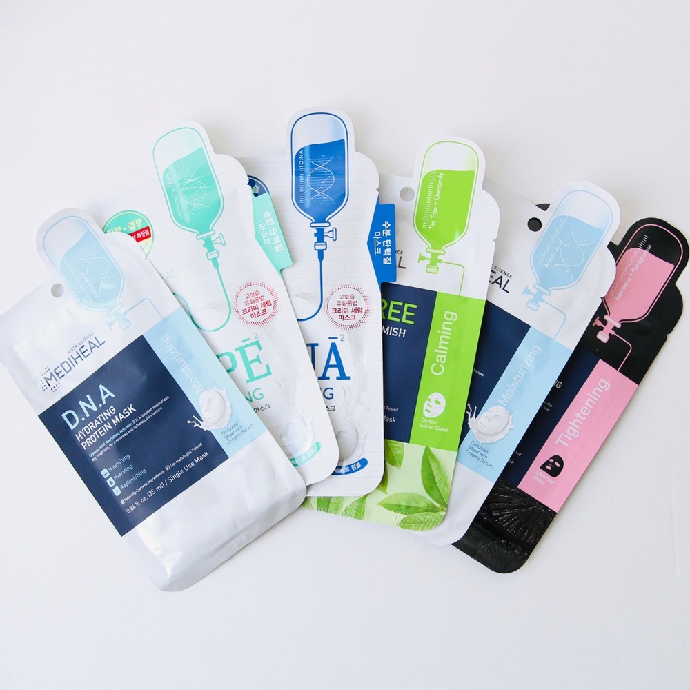 MEDIHEAL facial masks, variety set of 6